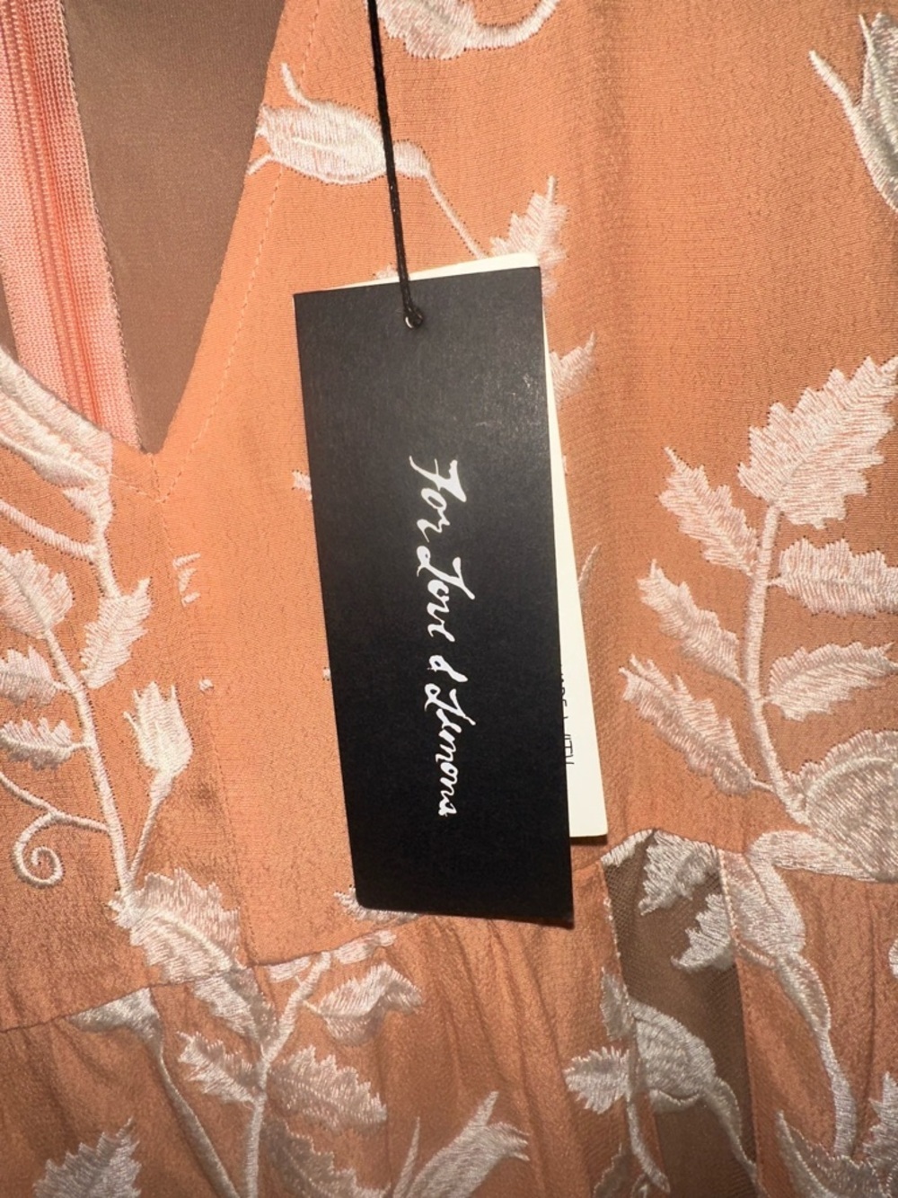 For Love & Lemons Mia Maxi Dress in Peach Floral Sheer Mesh Panels Size Medium - Picture 10 of 12